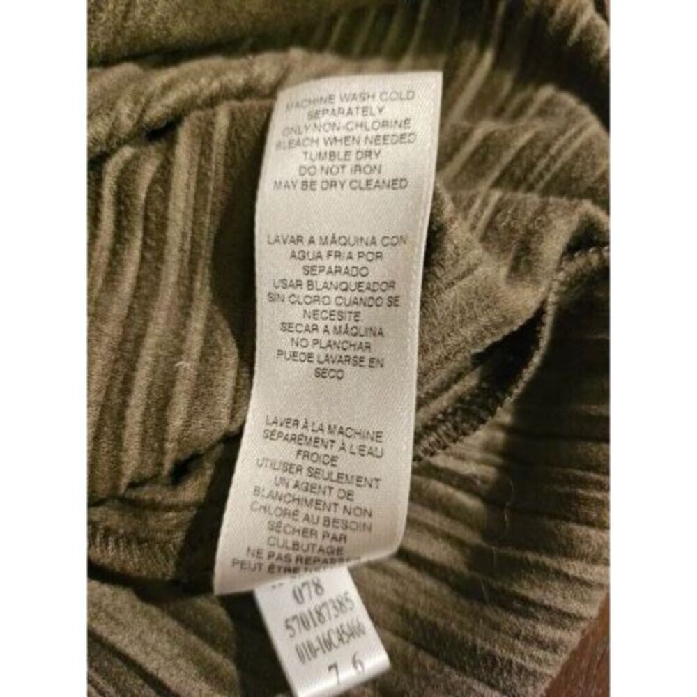 CHICO'S Pleated Faux Suede Cold Shoulder Top Brown Ladies Size 1 SMALL - Picture 8 of 12